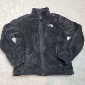 The North Face Womens Jacket Size M Embroidered Full Zip Up Black Fleece